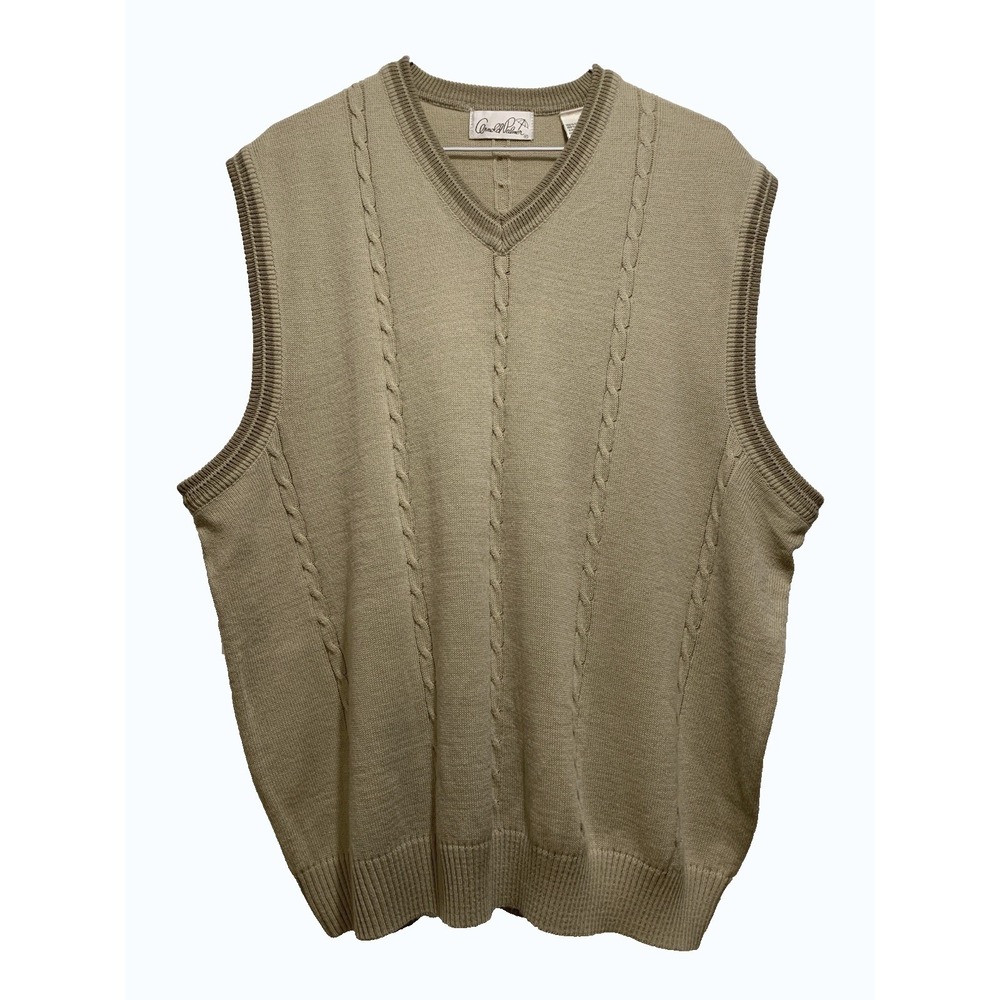 Vintage Arnold Palmer Sweater Vest Men's XL Beige Golf Grandpa Core Retro